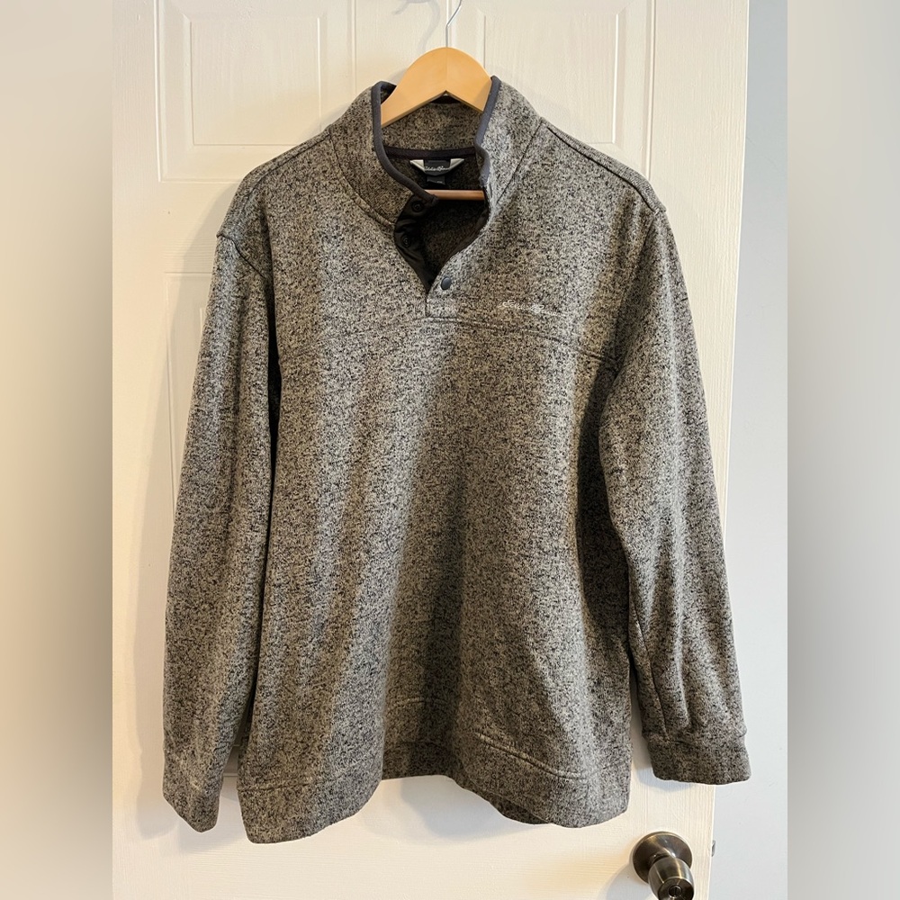 FLEECE SNAP NECK PULLOVER - EDDIE BAUER SIZE XXL